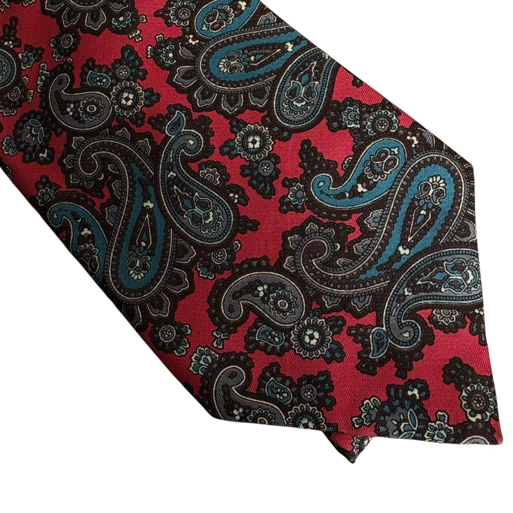 GANT 100% Silk‎ Paisley Tie Pink Blue Black Floral Pattern Made in USA 58x3.25"
